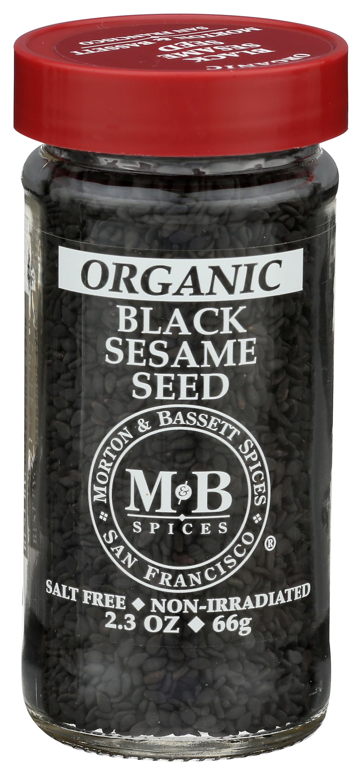 Morton & Bassett Organic Black Sesame Seed | Nutty Seeds for Baking  Cooking & Garnishing | Gluten Free  Salt Free  Non-GMO | 2.3 oz Jar