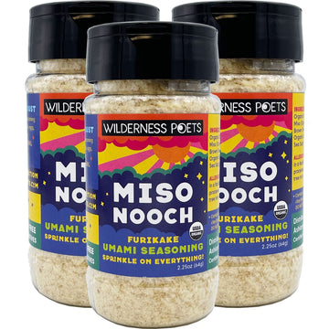 Wilderness Poets, Miso Nooch - 100% Dried Organic Chickpea Miso Umami Seasoning - Sprinkle on Everything. Organic, Vegan, Soy Fr
