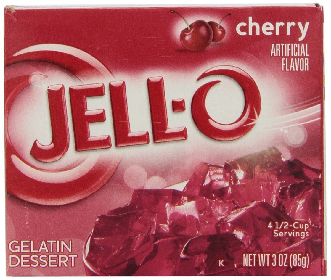 Jell-O Cherry Gelatin Mix, 3 oz Boxes, Pack of 24, Classic Flavor