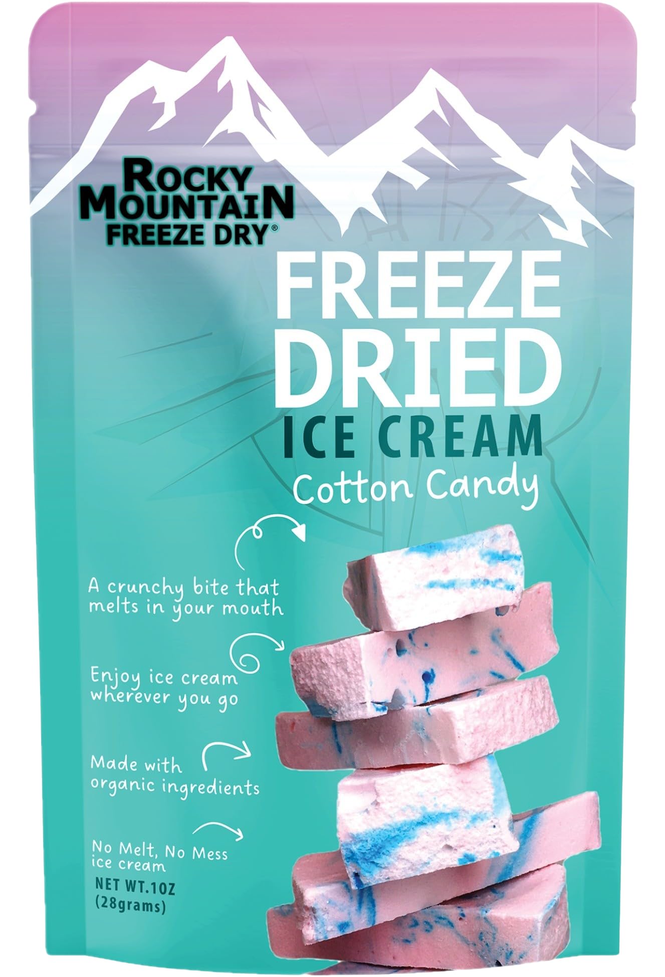Rocky Mountain Freeze Dry Cotton Candy Freeze Dried Ice Cream – 1 OZ Crunchy Treat