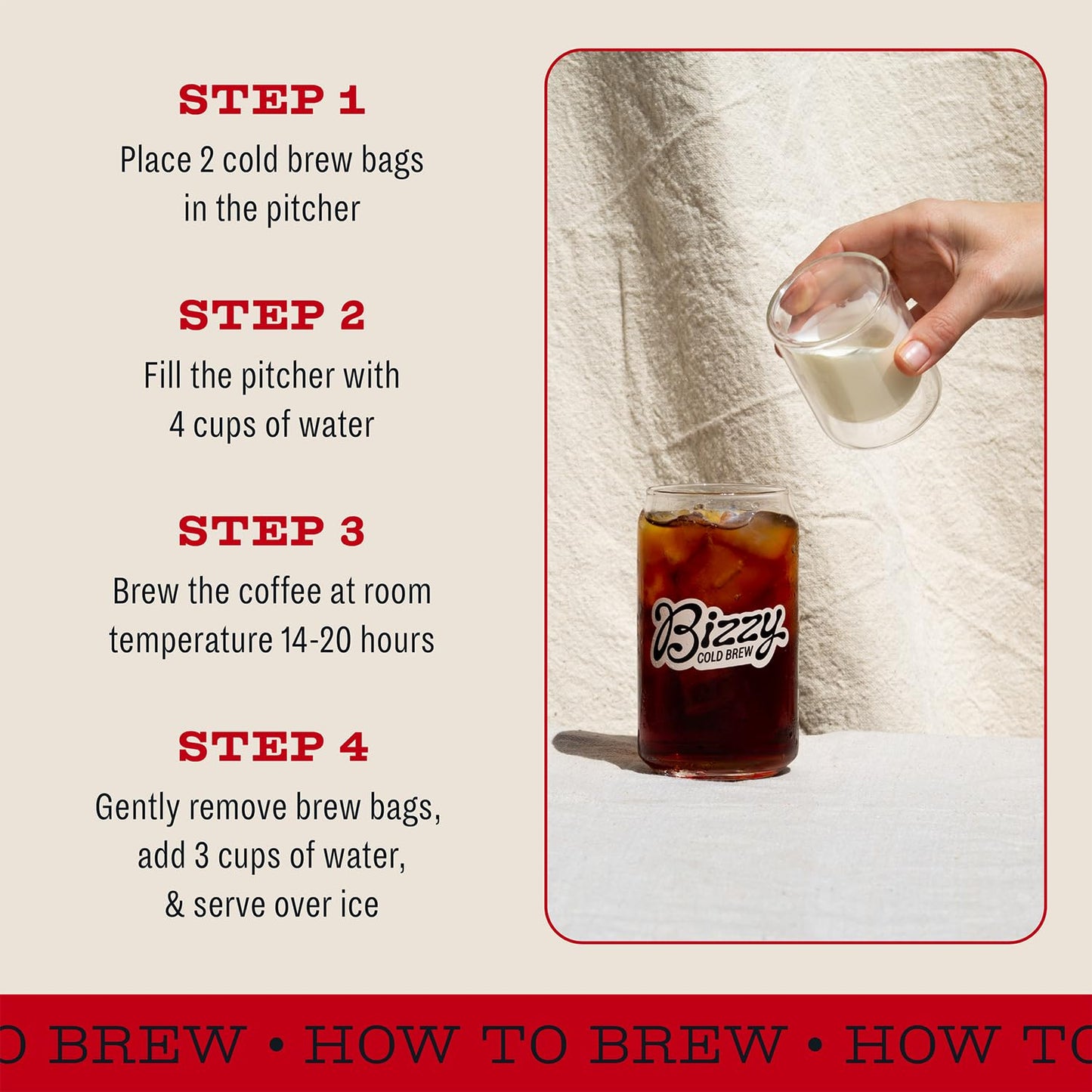 Bizzy Organic Cold Brew Coffee | Smooth & Sweet Blend | Coarse Ground Coffee | Medium Roast | Micro Sifted | Specialty Grade | 1