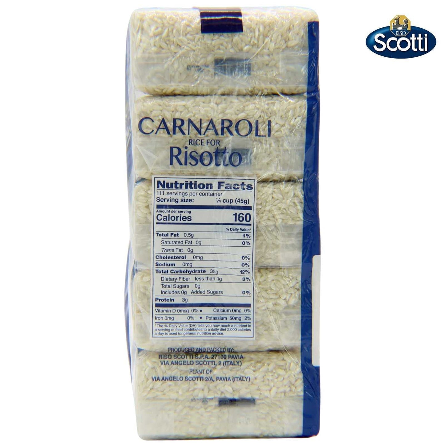 Carnaroli Rice For Risotto, 11 Lbs (5X1 Kg), Product Of Italy, Chef Selection, Gluten Free, Non-Gmo, Vacuumed Packed, Riso Scott