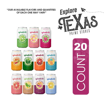 Spindrift Master Collection 20- Pack Of Sparkling Water & Real Squeezed Fruit 12 Fl Oz Can + 1 Freebie By Unique Outlet Brand