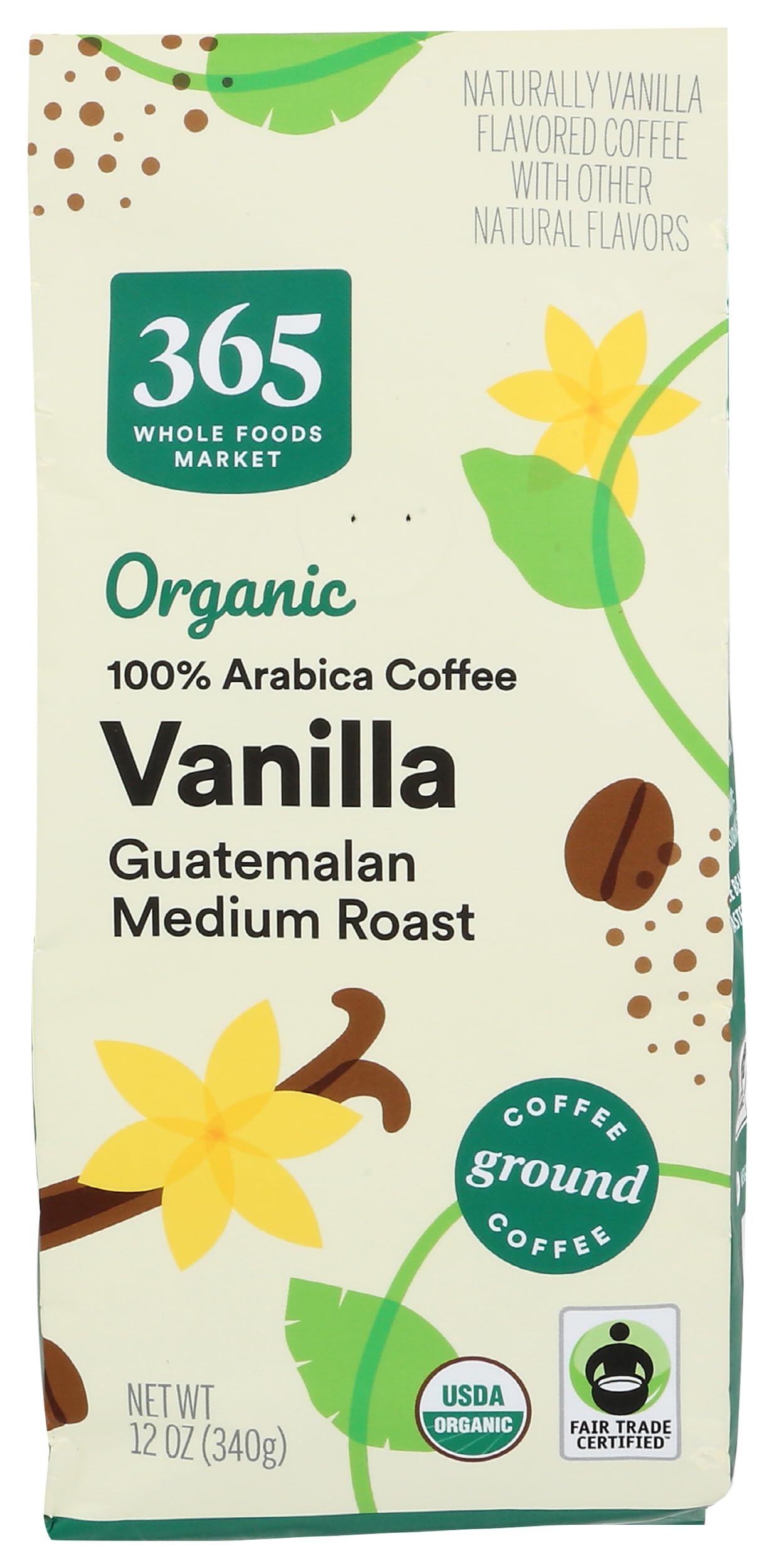 365 by Whole Foods Market  Organic Vanilla Ground Coffee  12 Ounce