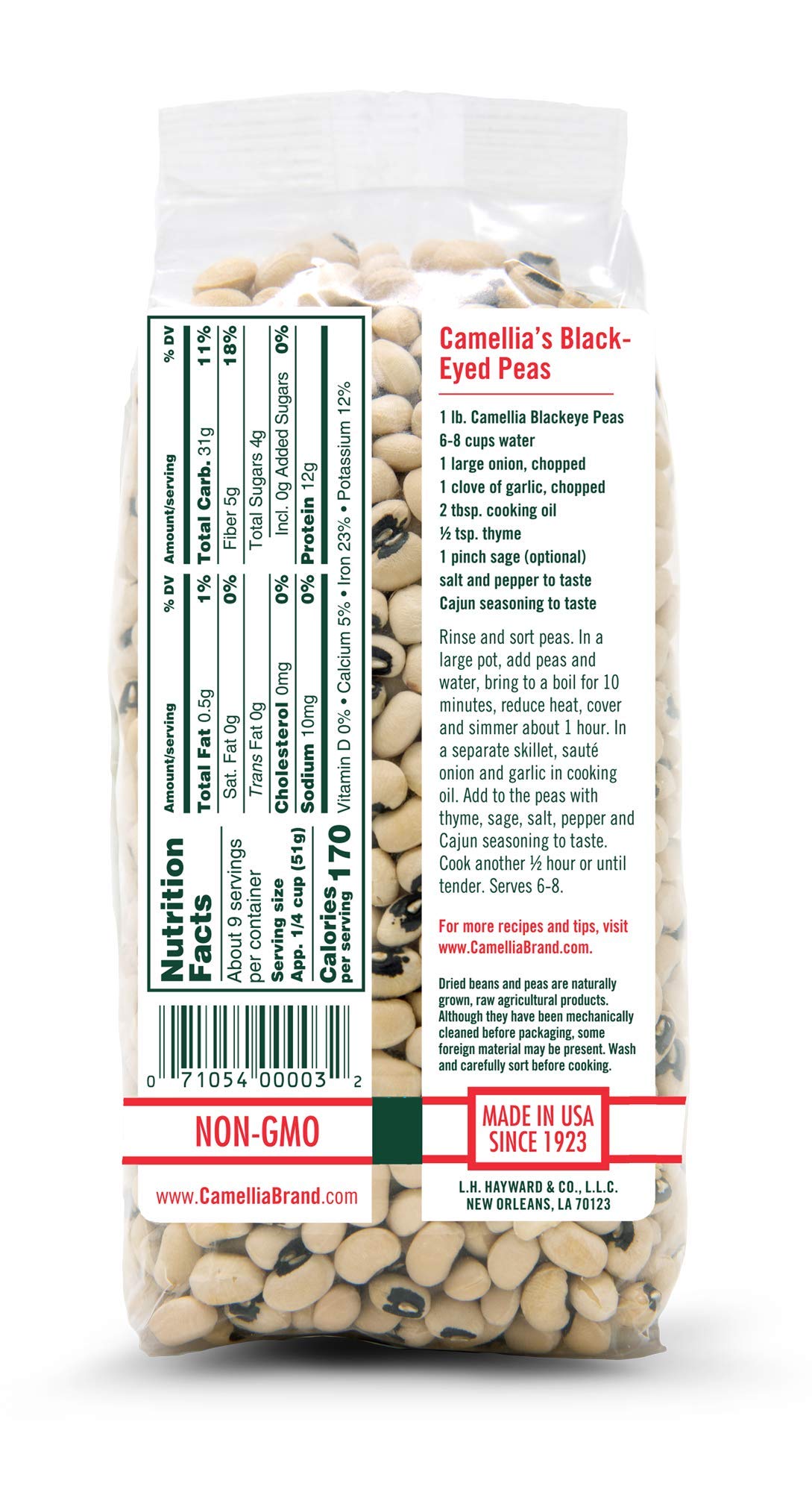 Camellia Brand Dried Black Eye Peas, 1 Pound (Pack Of 12)