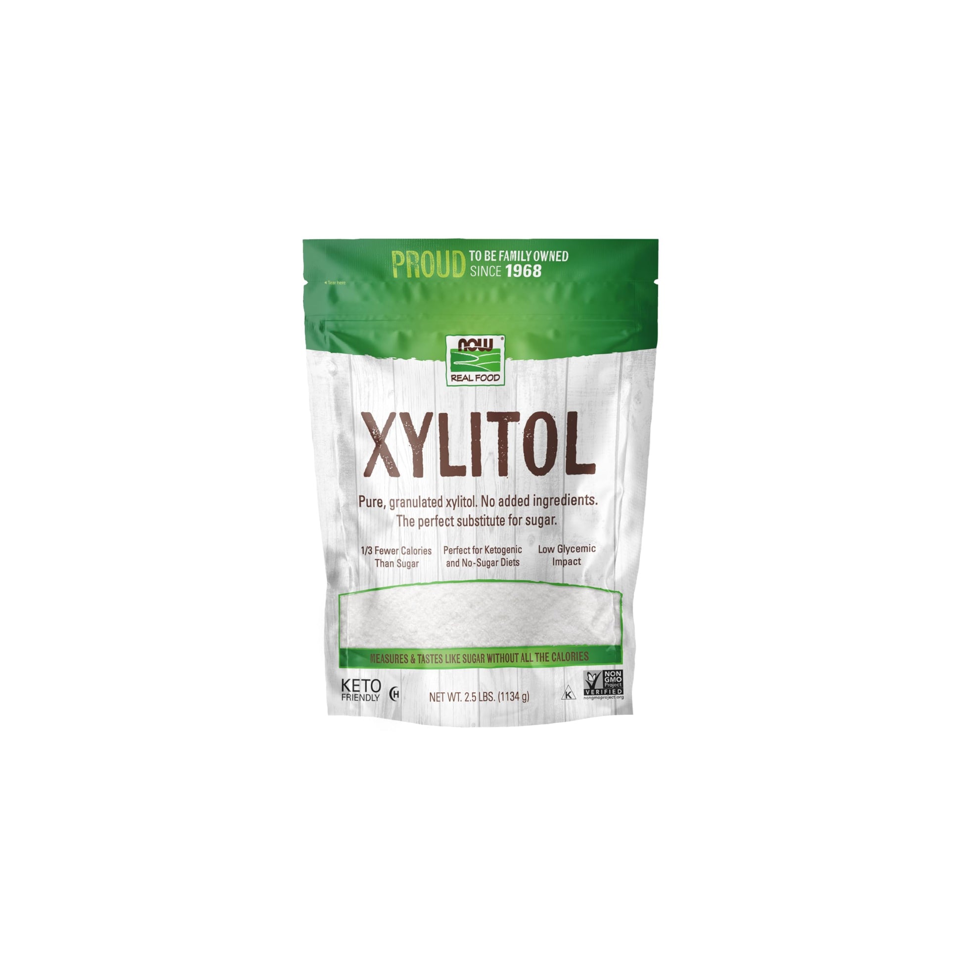 NOW Foods, Xylitol, Pure with No Added Ingredients, Keto-Friendly, Low Glycemic Impact, Low Calorie, 2.5-Pound (Packaging May Vary)