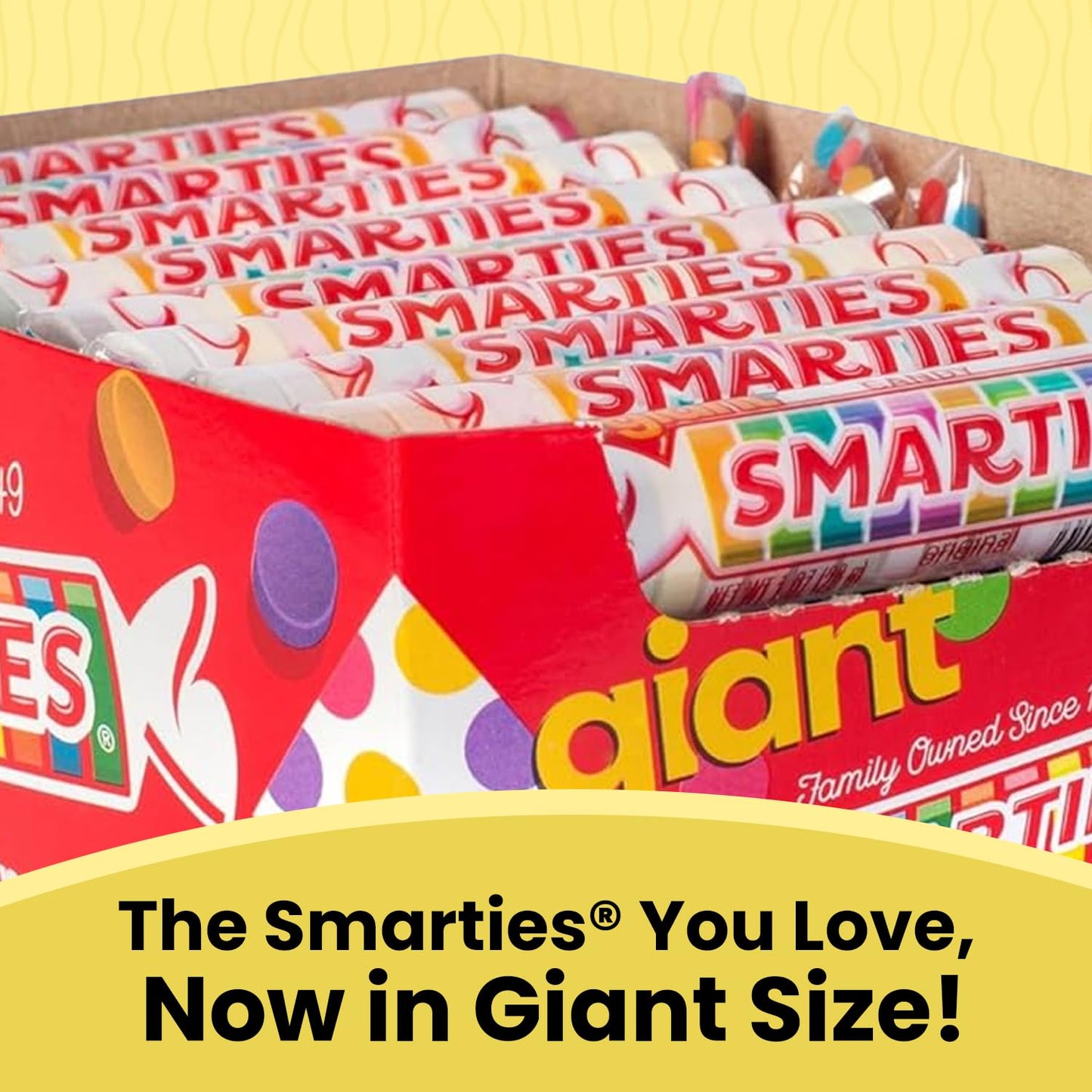Smarties Candy Rolls, Giant 34 Ounce Counter Top Box, 36 Count, Orange
