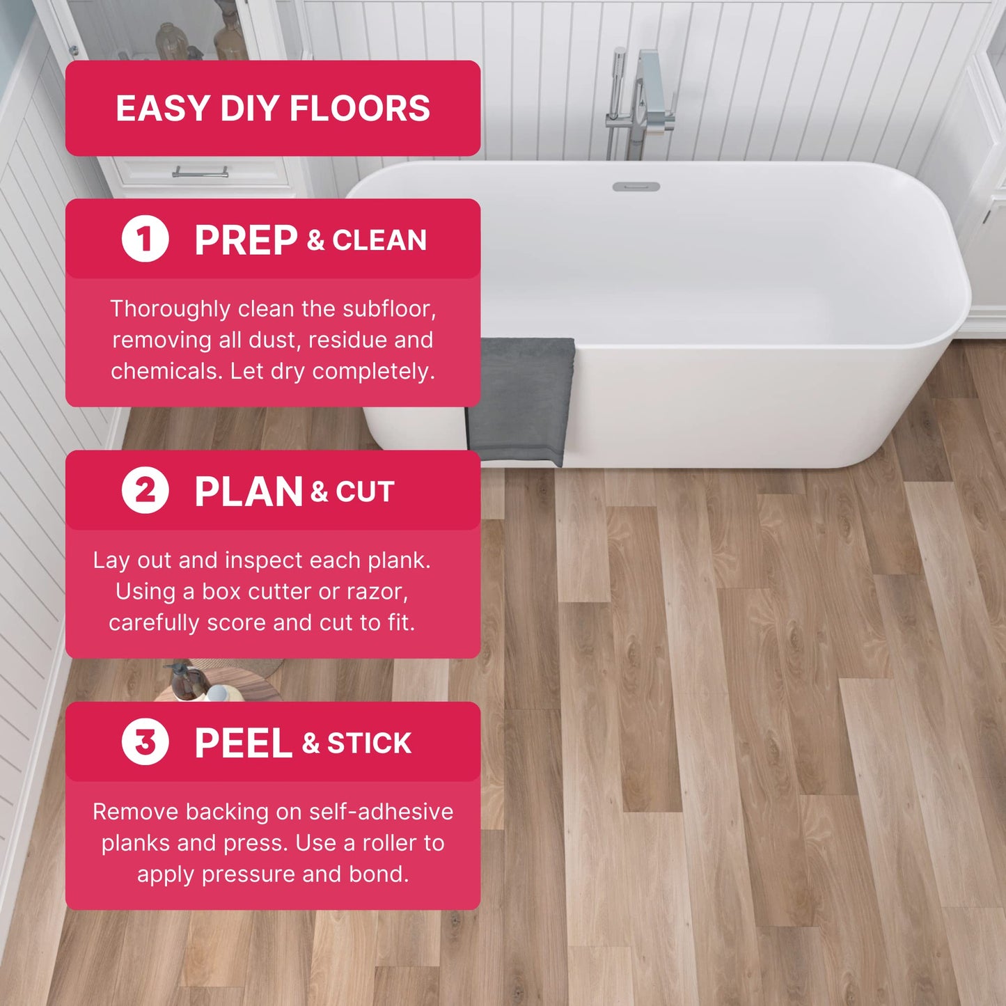 Lucida Surfaces Luxury Vinyl Flooring Tiles-Peel And Stick Floor Tile For Diy Installation-Sample Wood-Look Plank-Honey-Basecore
