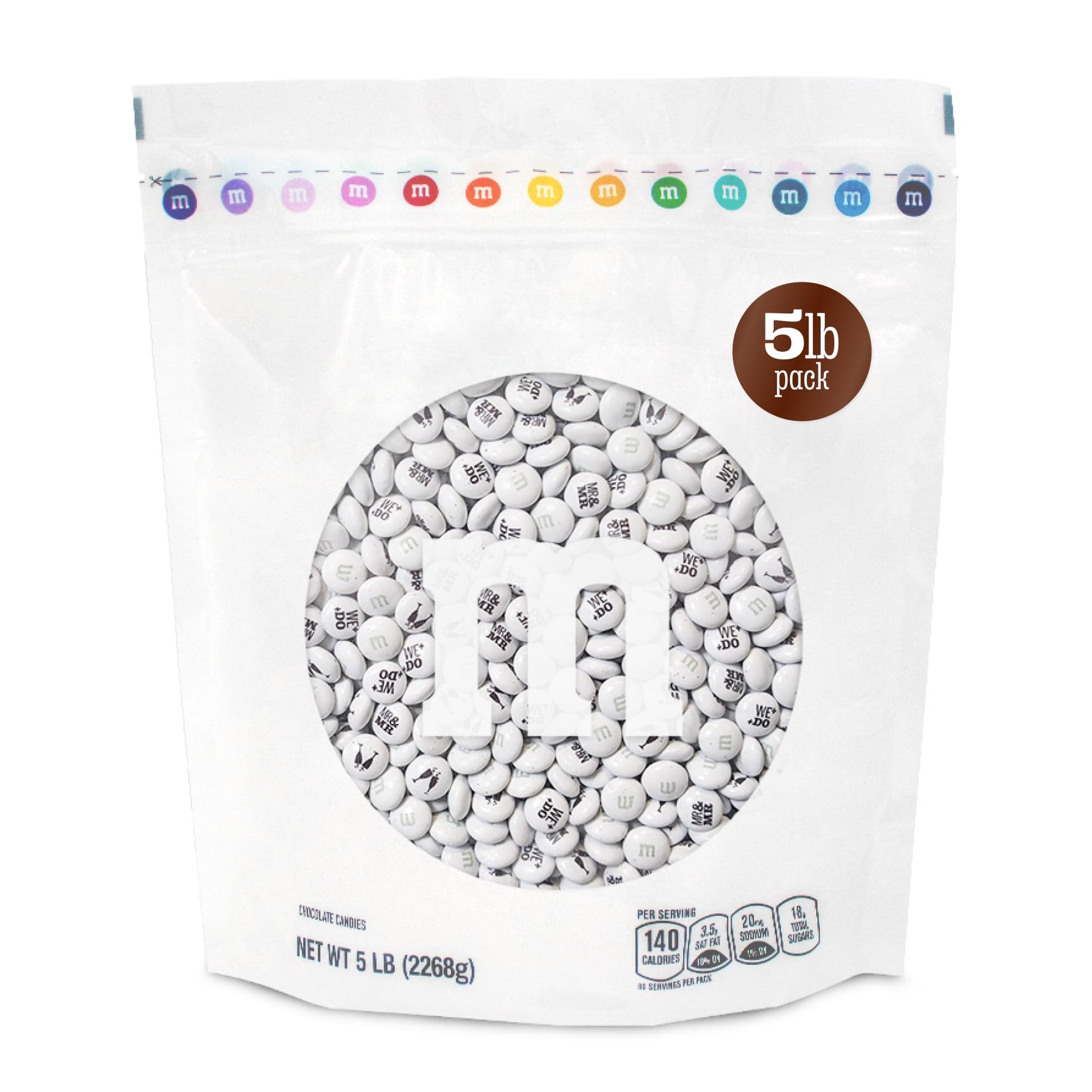 M&MS WORLD Mr. and Mr.  Milk Chocolate Candy  5 lbs Bulk Candy for Wedding Decorations  Unique Favors  or Cake Topper