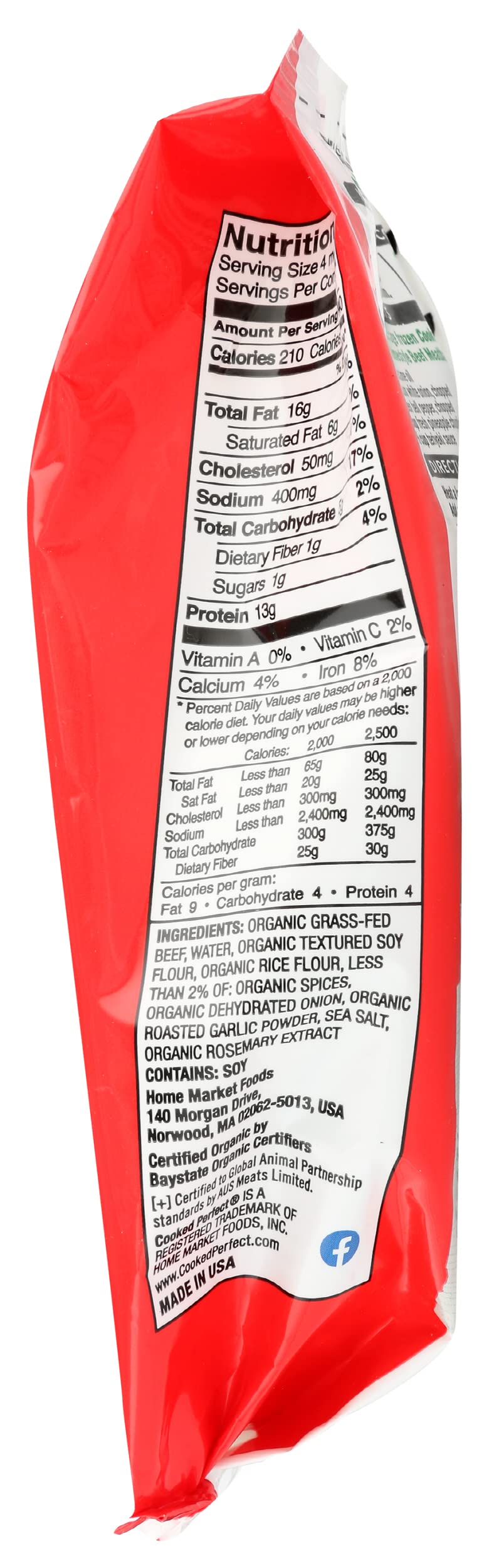 Cooked Perfect Organic Homestyle Beef Meatballs, 12 Oz
