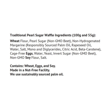 Authentic Imported Pearl Sugar Belgian Waffles (Traditional, [4X] 100G Waffles)
