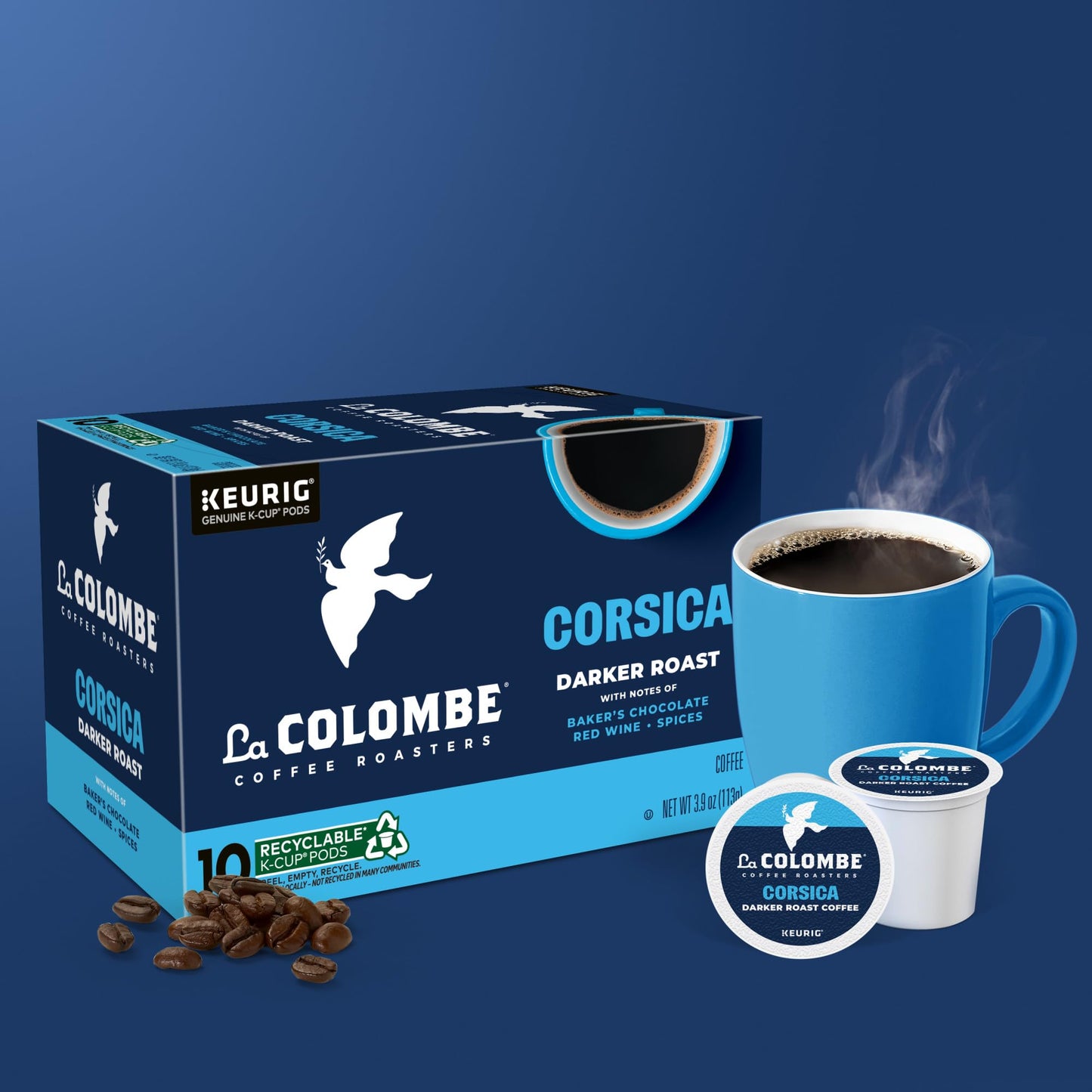 La Colombe Coffee Roasters Corsica Dark Roast Coffee, Single Serve Keurig K-Cup Pods, 10 Count Box