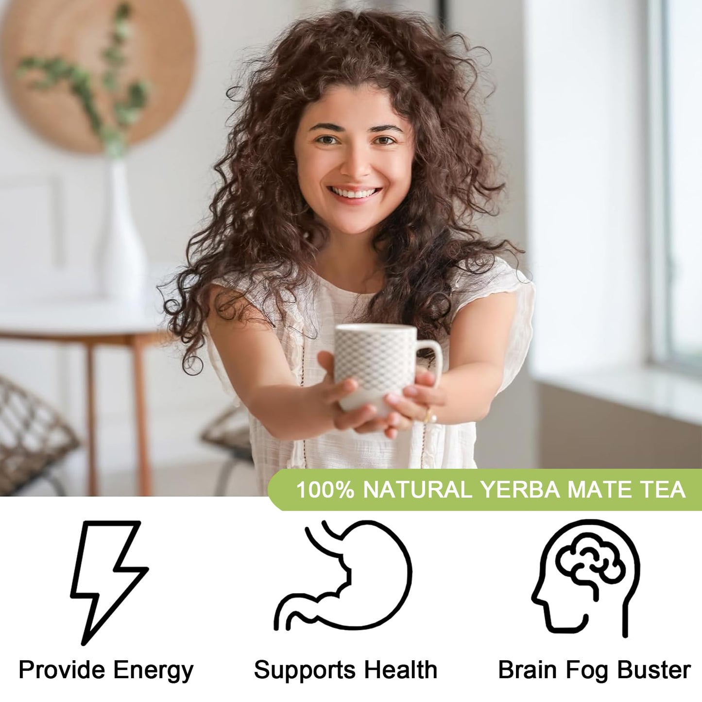 Yerba Mate Tea Bag, 50 Teabags, Unsmoked Yerba Mate, 100% Natural Cultivated From Argentina - Rich In Antioxidants And Plant Nut