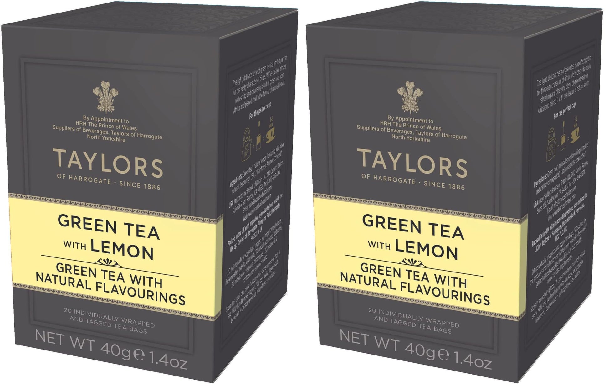 Taylors of Harrogate Green Tea with Lemon, 20 Count (Pack of 2)