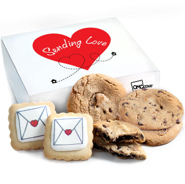 Care package Gift Basket Sending Love Hugs Cookie Chocolate Chip Cookies Fudge Filled For Men Women Kids | INDIVIDUALLY WRAPPED 