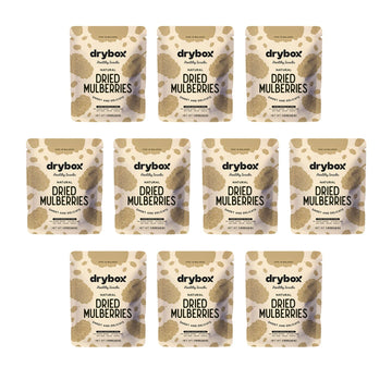 Drybox Dried White Mulberries 10 Snack Pack No Sugar Added, Non-GMO, Gluten Free - Natural Mediterranean Dried Fruit | 1.5 oz pe