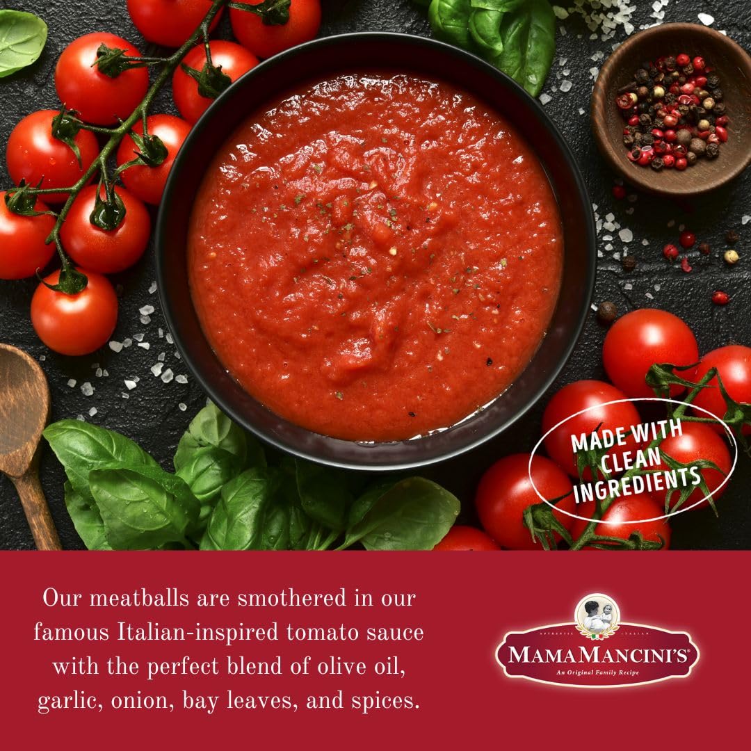 Mama Mancini'S Care Package | Beef Meatballs In Italian Style Sauce | 2 1Lb Packages And 4 Heat & Eat Cups