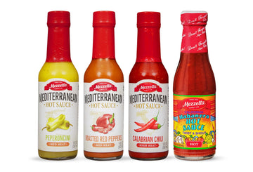 Mezzetta Hot Sauce Variety Pack Medium/High Heat - Includes: Peperoncini, Roasted Red Peppers, Calabrian Chili, CA Habanero - No