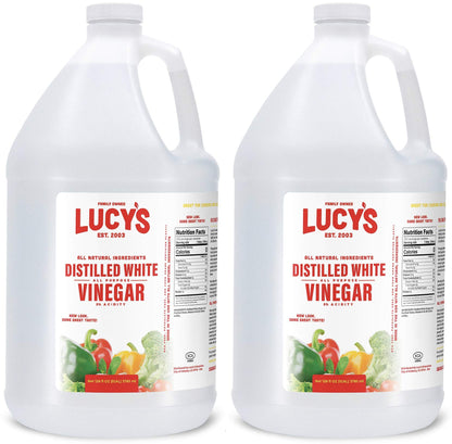 Lucy s Family Owned - Natural Distilled White Vinegar, 1 Gallon 128oz. (Pack of 2)