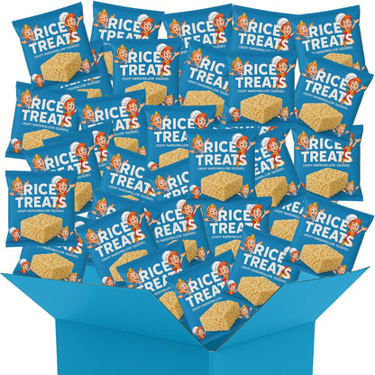 Rice Crispies Marshmallow Treats Mini Squares 60 Pouches - Individually Wrapped Kids Sweet Crispy Snack - 46 oz Total