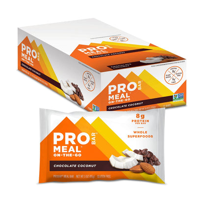 PROBAR - MEAL Bar, Chocolate Coconut, Non-GMO, Gluten-Free, Healthy, Plant-Based, Whole-Food Ingredients, Natural Energy (12 Cou