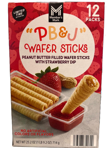 Members Mark Strawberry Peanut Butter & Jelly Wafer Sticks
