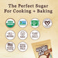 Sugar In The Raw Organic Granulated White Premium Cane Sugar, No Erythritol, Pure Natural Sweetener, Hot & Cold Drinks, Coffee,