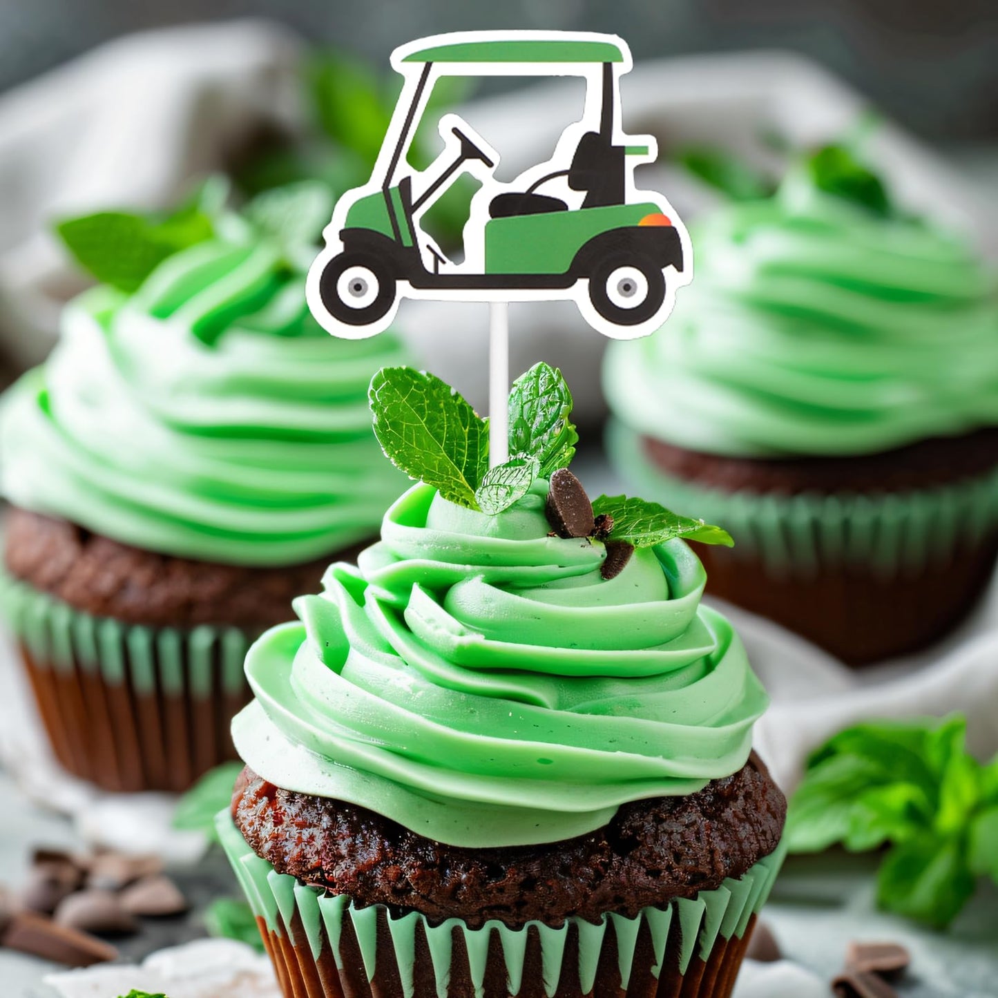 36Pcs Golf Cupcake Toppers Kit, Trophy Golf Ball Shoes Carts Bag Lawn Cupcake Picks Golf Sports Themed Birthday Party Supplies Decorations Decor For Men Baby Shower Birthday Gatherings
