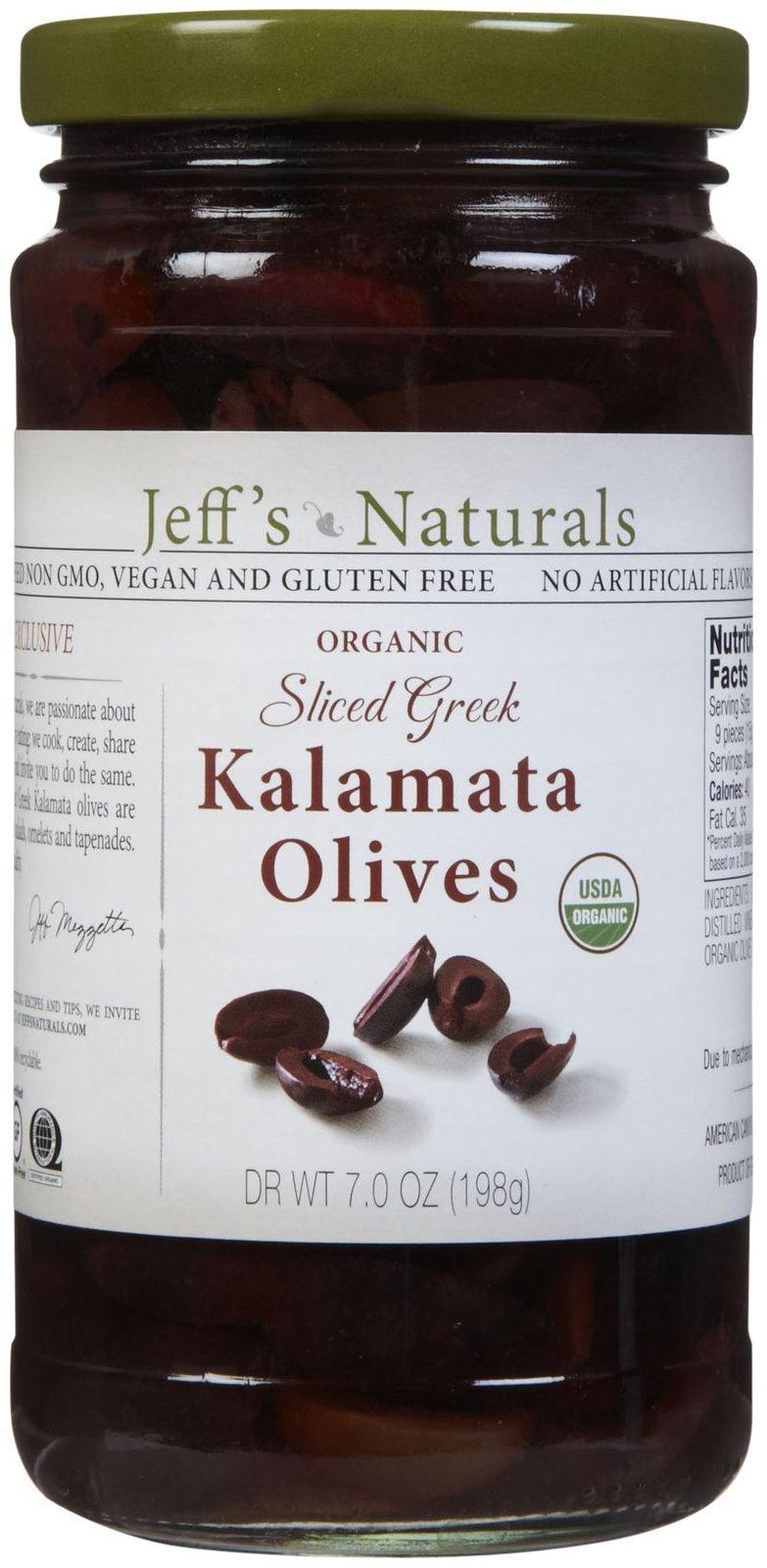 Jeffs Naturals Organic Sliced Greek Kalamata Olives - 7 oz