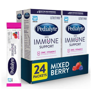 Pedialyte With Immune Support, Electrolytes With Vitamin C And Zinc, Advanced Hydration With Preactiv Prebiotics, Mixed Berry, E