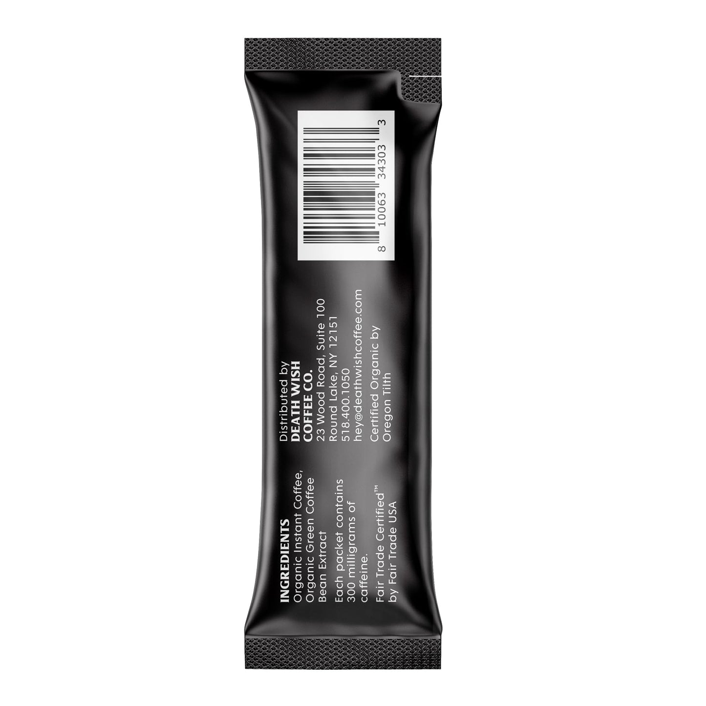 Death Wish Coffee Instant Dark Roast Coffee Packets, Bold & Intense Blend of Arabica & Robusta Beans, USDA Organic, 8 Count