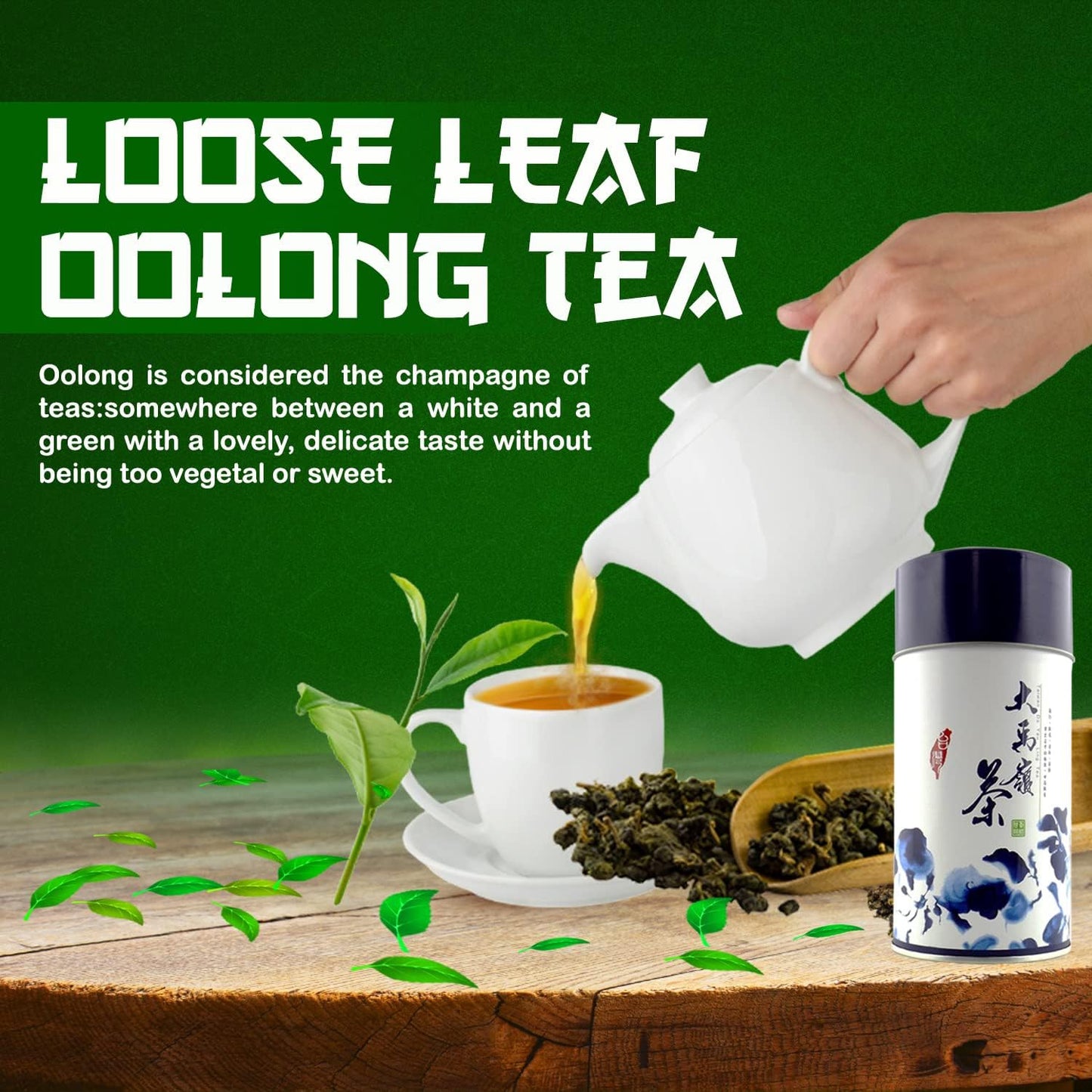 Zone - 365 Oolong Loose Leaf Tea From Taiwan Alishan District - High Mountain Enhanced Quality In Aesthetic Tin, 70 Cups Fresh Smooth Unsweetened Loose Tea - 150 Gram (Pack Of 2)