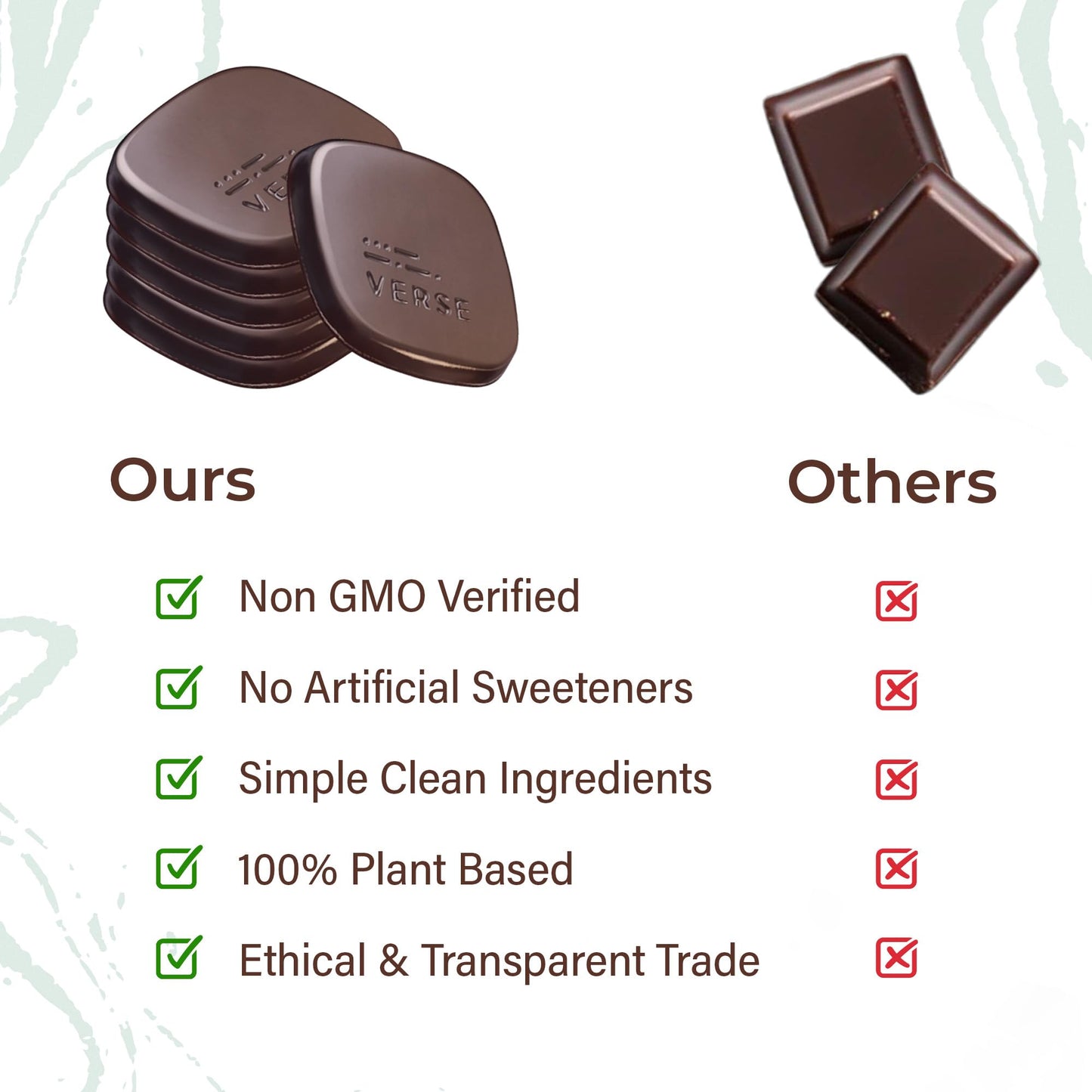 Verse 90% Dark Chocolate Squares - Only 1g Cane Sugar - Creamy Dark Cocoa - Individually Wrapped Cacao Chocolate Squares (9 Count  2 Pack)