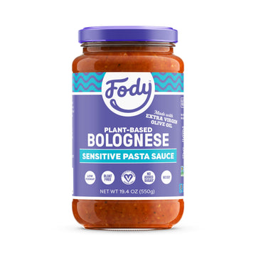 Fody Foods Vegan Bolognese Pasta Sauce, 19.4 Ounces, Low Fodmap Certified & Gut Friendly, Premium Quality Ingredients, Non-Gmo,