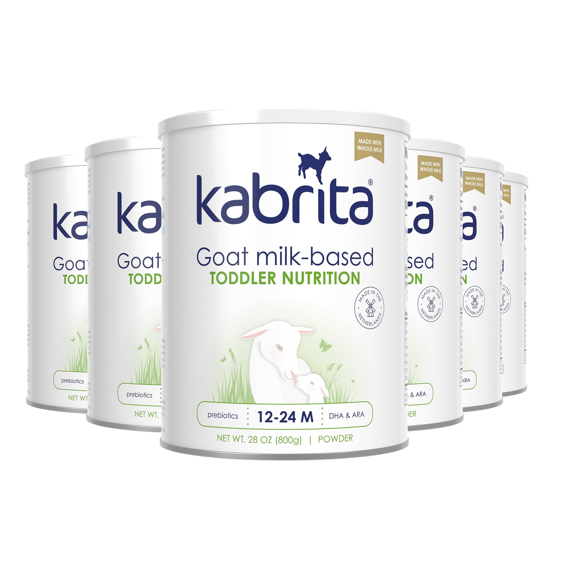 Kabrita Goat Milk-Based Toddler Nutrition Drink, 12–24 Months, Gentle & Easy to Digest, Clean Label Project Certified, Supports Gut Health, Immunity & Brain Development 28oz (Pack of 6)