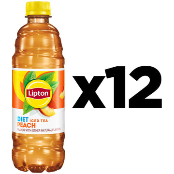 Lipton Diet Peach Iced Tea, 16.9 Fl Oz Bottles (Pack Of 12)