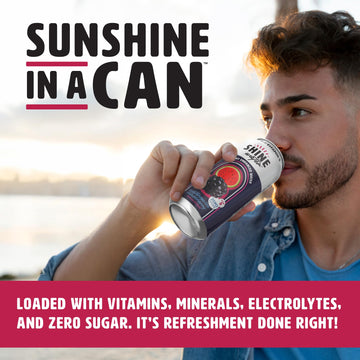 ShineWater Vitamin D Hydration Electrolyte Drink - Flavored Water with Electrolytes, Sugar-Free, Magnesium, Zinc, Vitamin B12, P