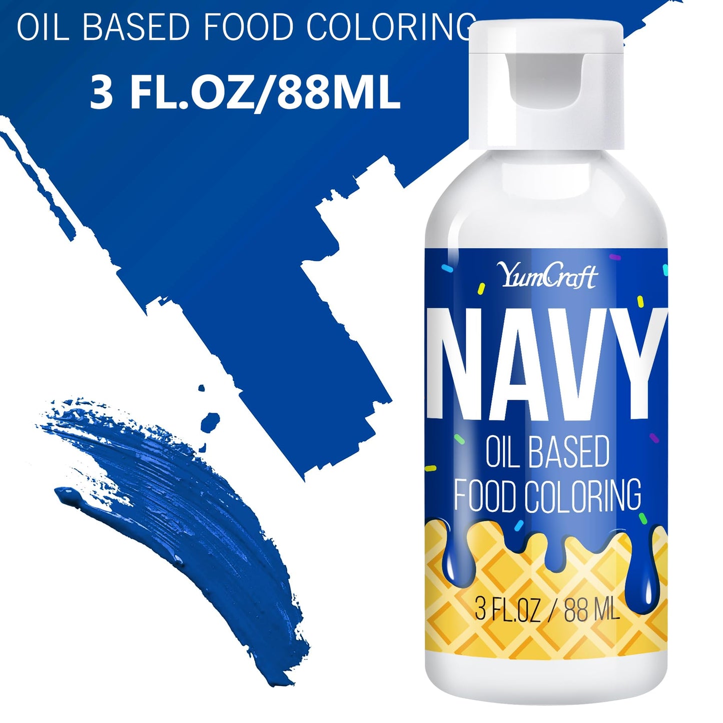 YumCraft Oil Based Food Coloring for Chocolate, Navy, 3 Fl Oz - Vibrant Color for Baking, Candy Melts, Frosting