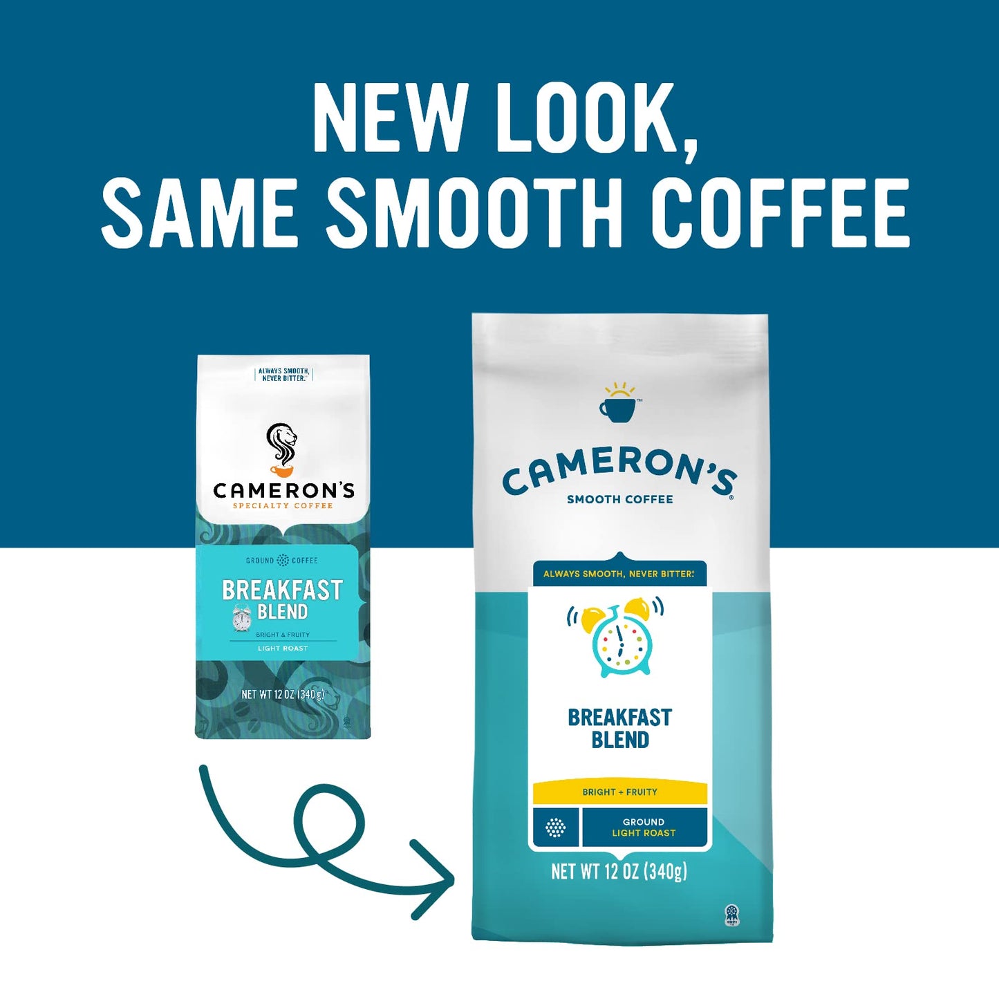 Camerons Coffee Roasted Ground Coffee Bag, Breakfast Blend, 12 Ounce
