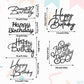 6 Pcs Happy Birthday Side Cake Toppers Black Mirror Side Cake Toppers Diy Acrylic Glitter Cake Inserts Celebration Birthday Part