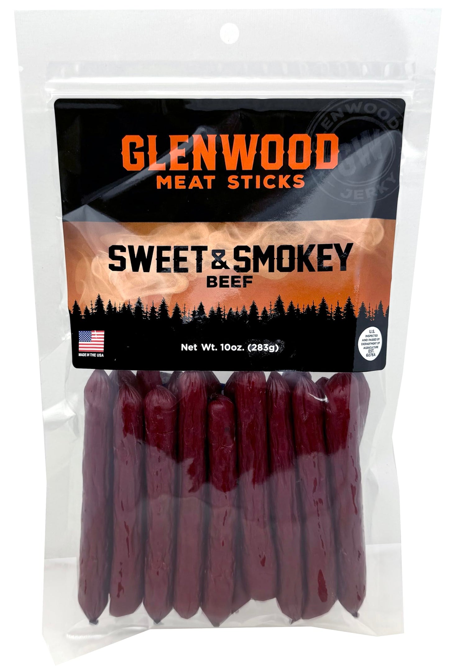 Glenwood Snacks High Protein Meat Sticks, Sweet & Smokey, 10 Ounce Pack