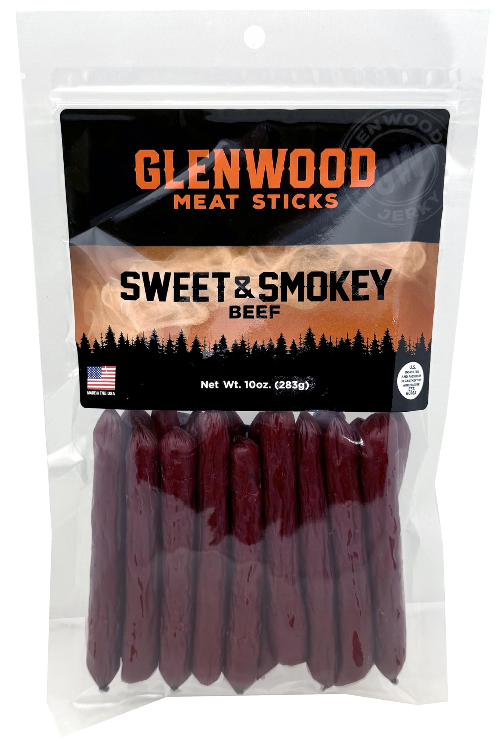 Glenwood Snacks High Protein Meat Sticks, Sweet & Smokey, 10 Ounce Pack