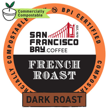 SAN FRANCISCO BAY Compostable Coffee Pods, French Roast, 120 Ct - K Cup Compatible with Keurig 2.0, Dark Roast, Eco-Friendly