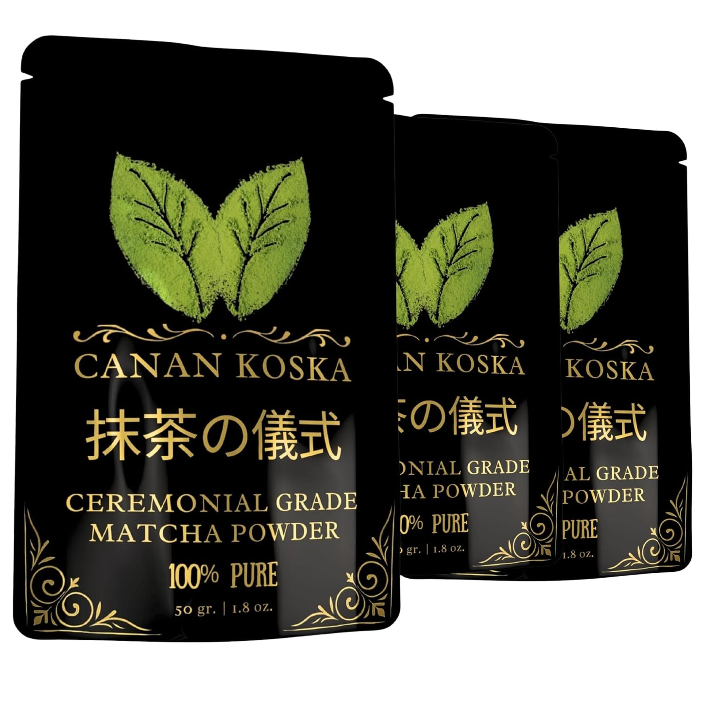 Canan Koska Ceremonial Grade Matcha Powder - Stone-Ground Green Tea from First Harvest Leaves, Perfect for Whisking, Lattes & Sm