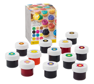 Wilton Icing, 12-Count Gel-Based Food Color, 0.5 Ounce (Pack of 12), Assorted