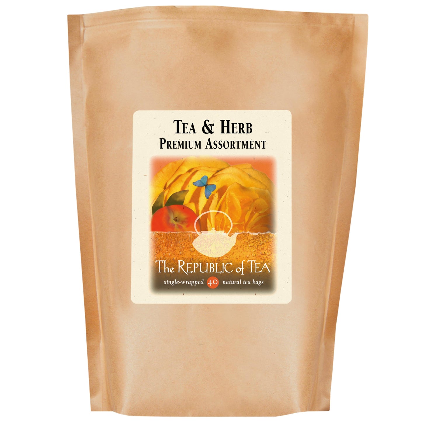 The Republic of Tea Premium Assortment of Teas & Herbs, 40 Individually Wrapped Tea Bags, 50 Count