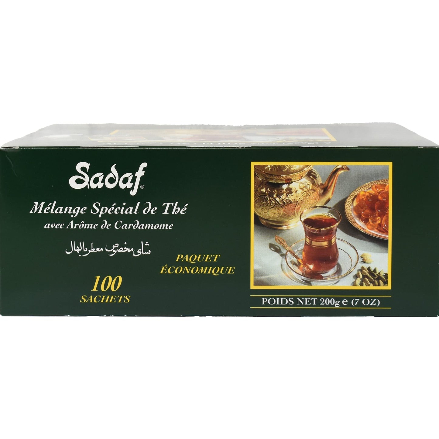 Sadaf Cardamom Tea Bags  Special Blend Cardamom Ceylon Black Tea  Quicktea Product Harvested In Sri Lanka  100 Bags (Pack Of 1)