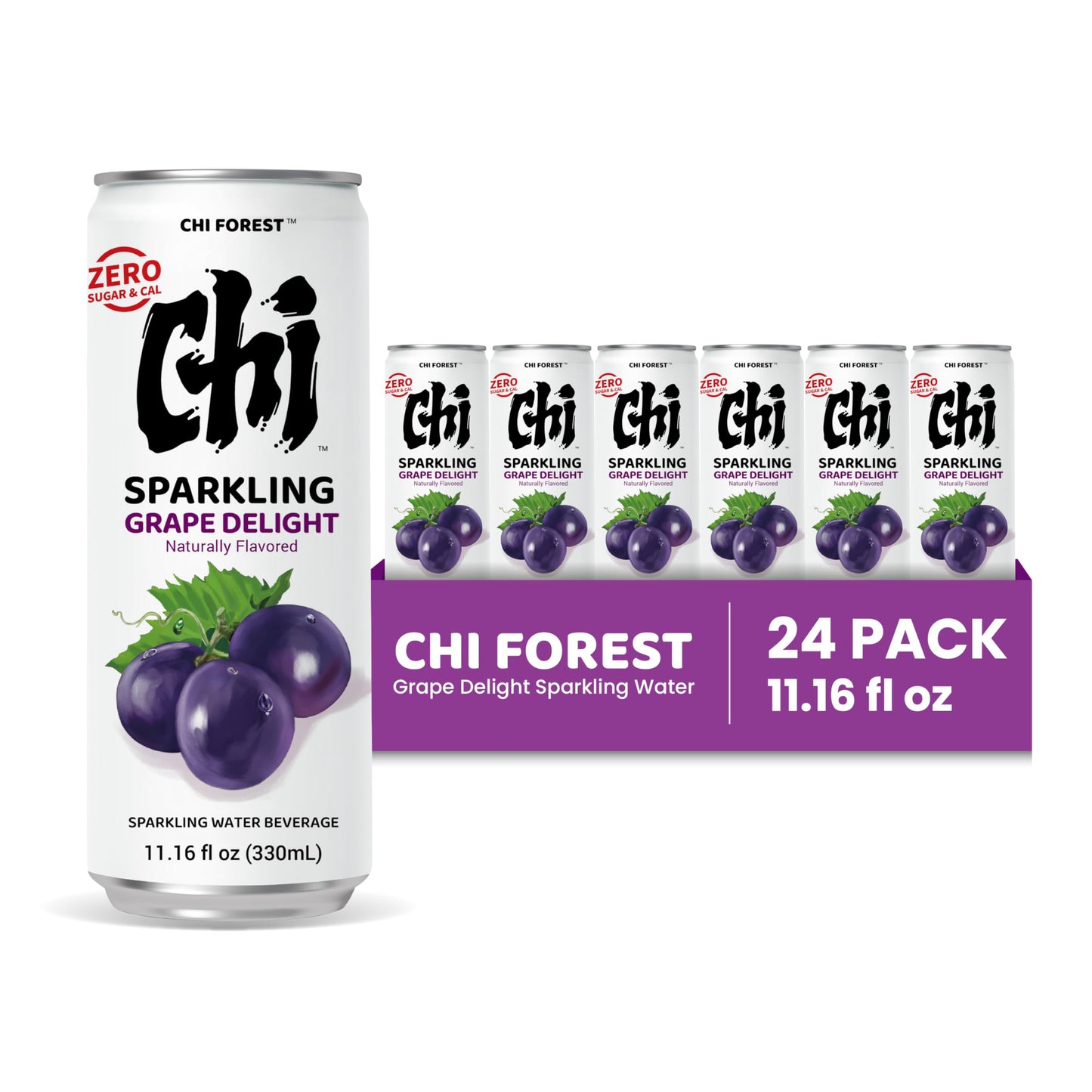 CHI FOREST Grape Delight sparkling water, 0 Sugar 0 Carolies, 11.16 fl oz* 24