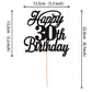 Rssta i Cake Topper Black Glitter 30th Birthday Decoration, Cheers to 30 Years, Model XM063-new-Black 30th