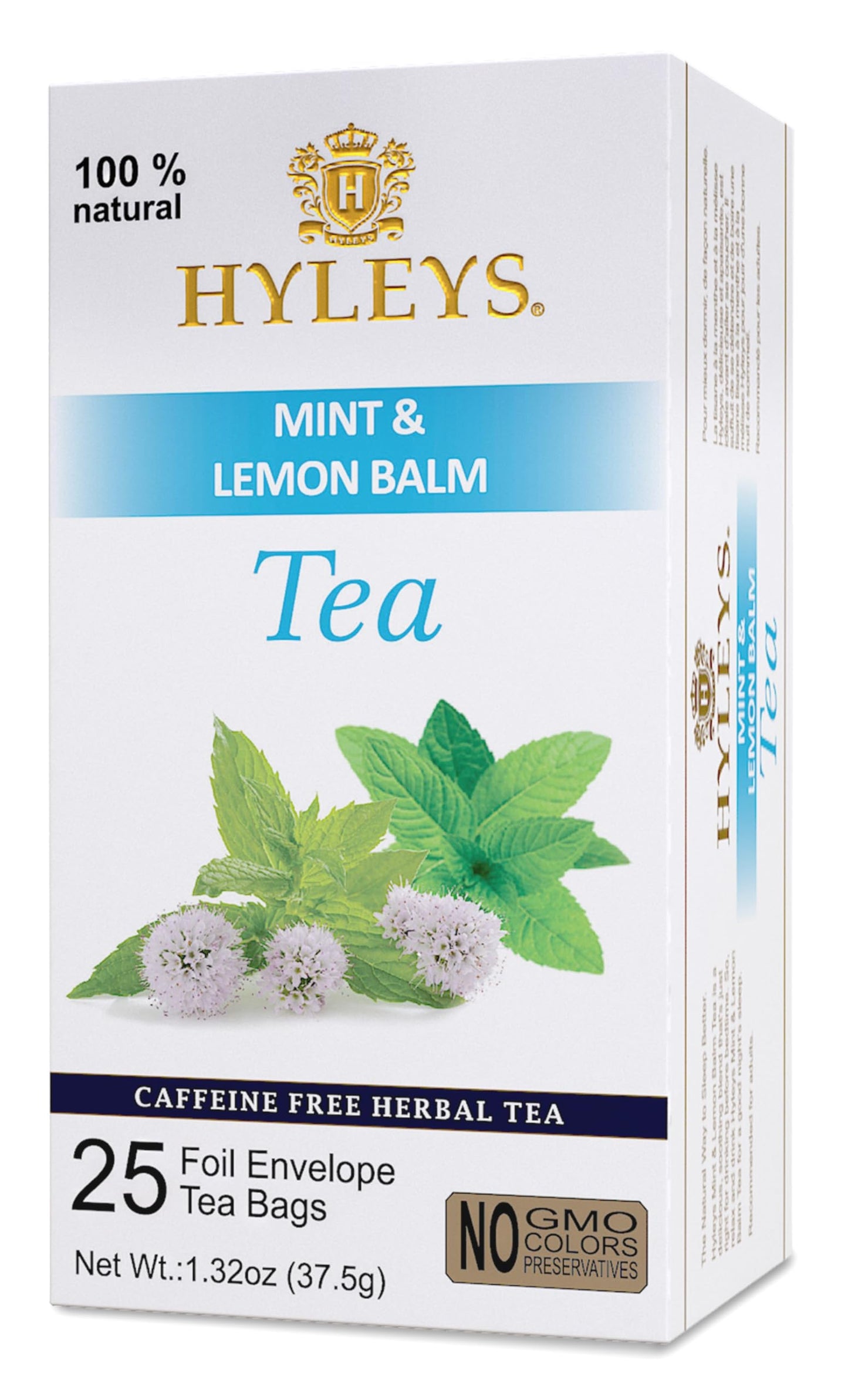 HYLEYS Herbal Tea - Sleep Lemon Balm Blend, Caffeine-Free, 25 Count (Pack of 12)